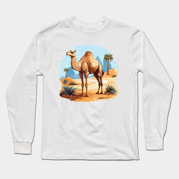 Desert Camel Long Sleeve T-Shirt by zooleisurelife